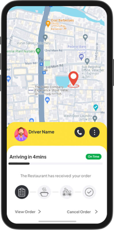 Real-time order tracking in Postmates Clone