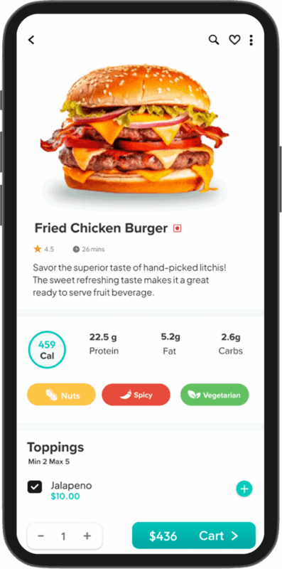 Deliveroo Clone Product Detail Page