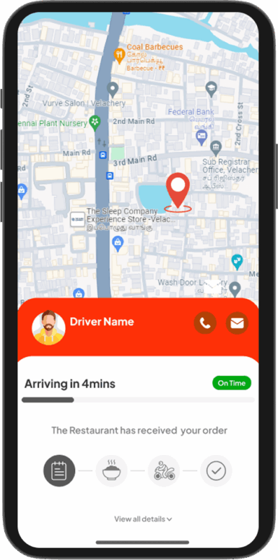 Doordash Clone App Location Track Page