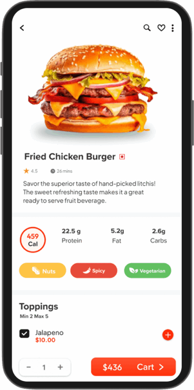 Doordash Clone App Product Detail Page