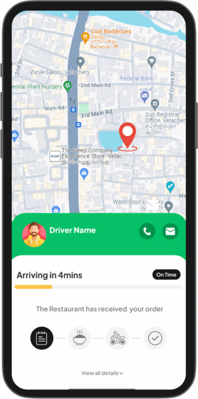 UberEats Clone Driver Tracking Screen