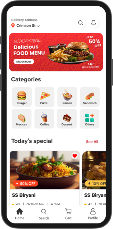 Delivery Hero Clone - Homepage