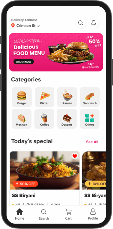 Foodpanda Clone - Home Screen