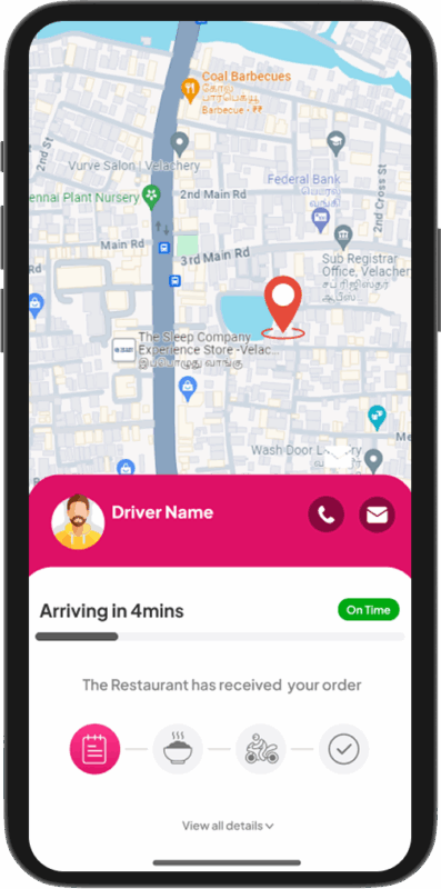 Foodpanda Clone - Location Track Screen