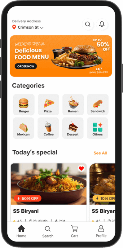 Lieferando Clone Homepage