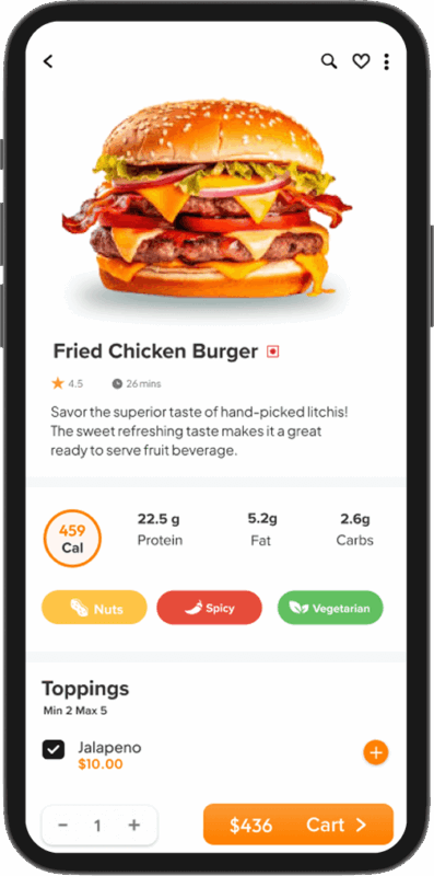 Lieferando Clone Product Detail page